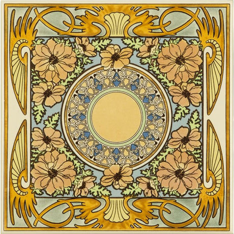 Original Style Alphonse Mucha Evening Reverie Single Floral Tile