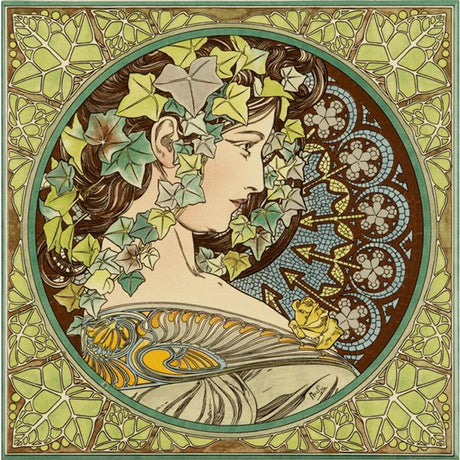 Original Style Alphonse Mucha Ivy Decor Tile