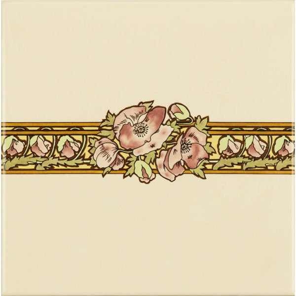 Original Style Alphonse Mucha Nocturnal Slumber Border Tile