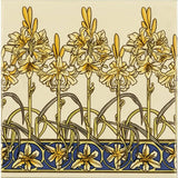 Original Style Alphonse Mucha Orchid Decor Border Tile