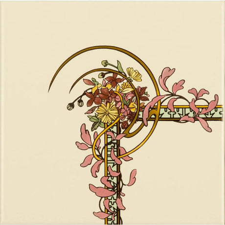 Original Style Alphonse Mucha Spring LH Corner Tile