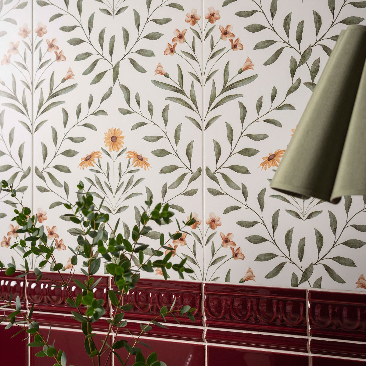 Original Style Arts & Crafts Flora Pink Tiles