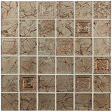 Original Style Autumn Leaf Gold Pattern Mosaic 29.8 x 29.8cm