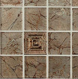 Original Style Autumn Leaf Gold Pattern Mosaic 29.8 x 29.8cm