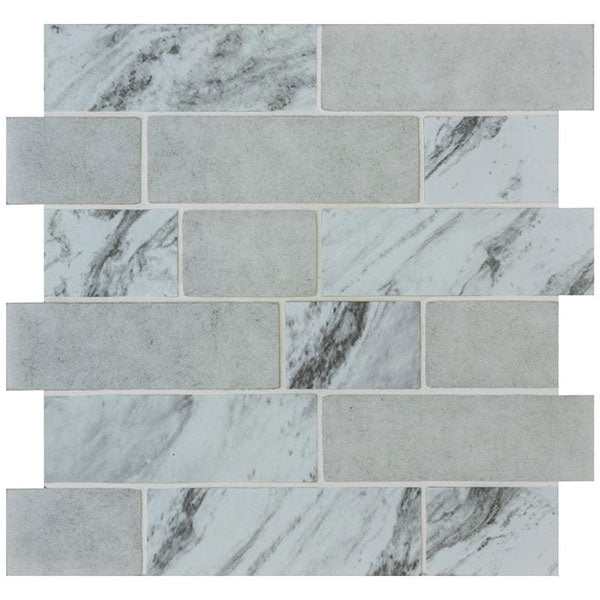 Original Style Bianco Marble Brickbond Mosaic 30 x 30cm
