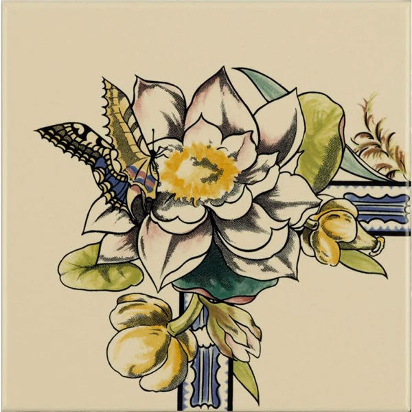 Original Style Birds & Butterfly Corner Tile (left)