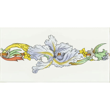 Original Style Blue Iris Half Border Tile