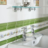 Original Style Blue Iris Half Border Tile