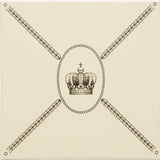 Original Style Cartouche With Sovereign Crown Charcoal Grey on County White Tile