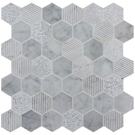 Original Style Cirrus Large Stone Hexagon Mosaic 30.3 x 29.8cm
