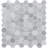 Original Style Cirrus Small Stone Hexagon Mosaic 28 x 29cm
