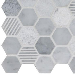 Original Style Cirrus Small Stone Hexagon Mosaic 30.3 x 29.8cm

