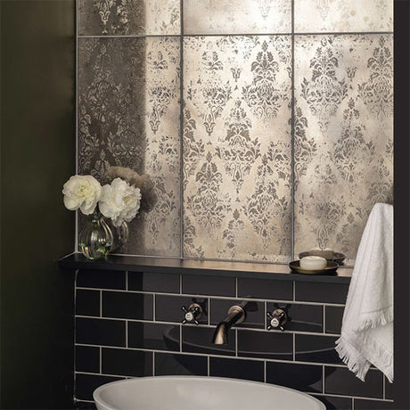 Original Style Damask Gold Mirror Tiles