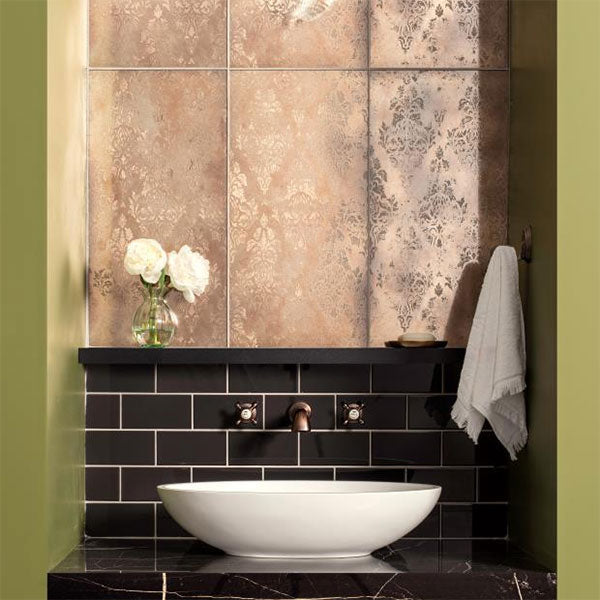 Original Style Damask Gold Mirror Tiles