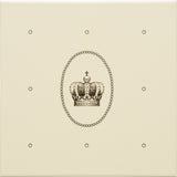 Original Style Dot Cartouche with Sovereign Crown Charcoal Grey on County White Tile