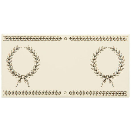 Original Style Double Laudatory Wreath Charcoal Grey on County White Border