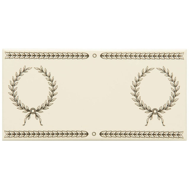 Original Style Double Laudatory Wreath Charcoal Grey on County White Border