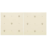 Original Style Fabergé Fleur de Lis Charcoal Grey on County White 2-tile Set