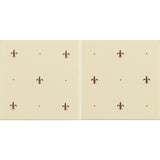 Original Style Fleur de Lis Burgundy on County White 2-tile Set