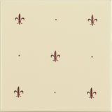 Original Style Fleur de Lis Burgundy on County White (tile 2)