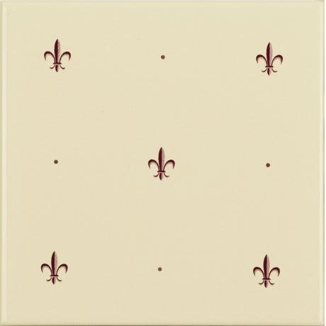Original Style Fleur de Lis Burgundy on County White (tile 2)