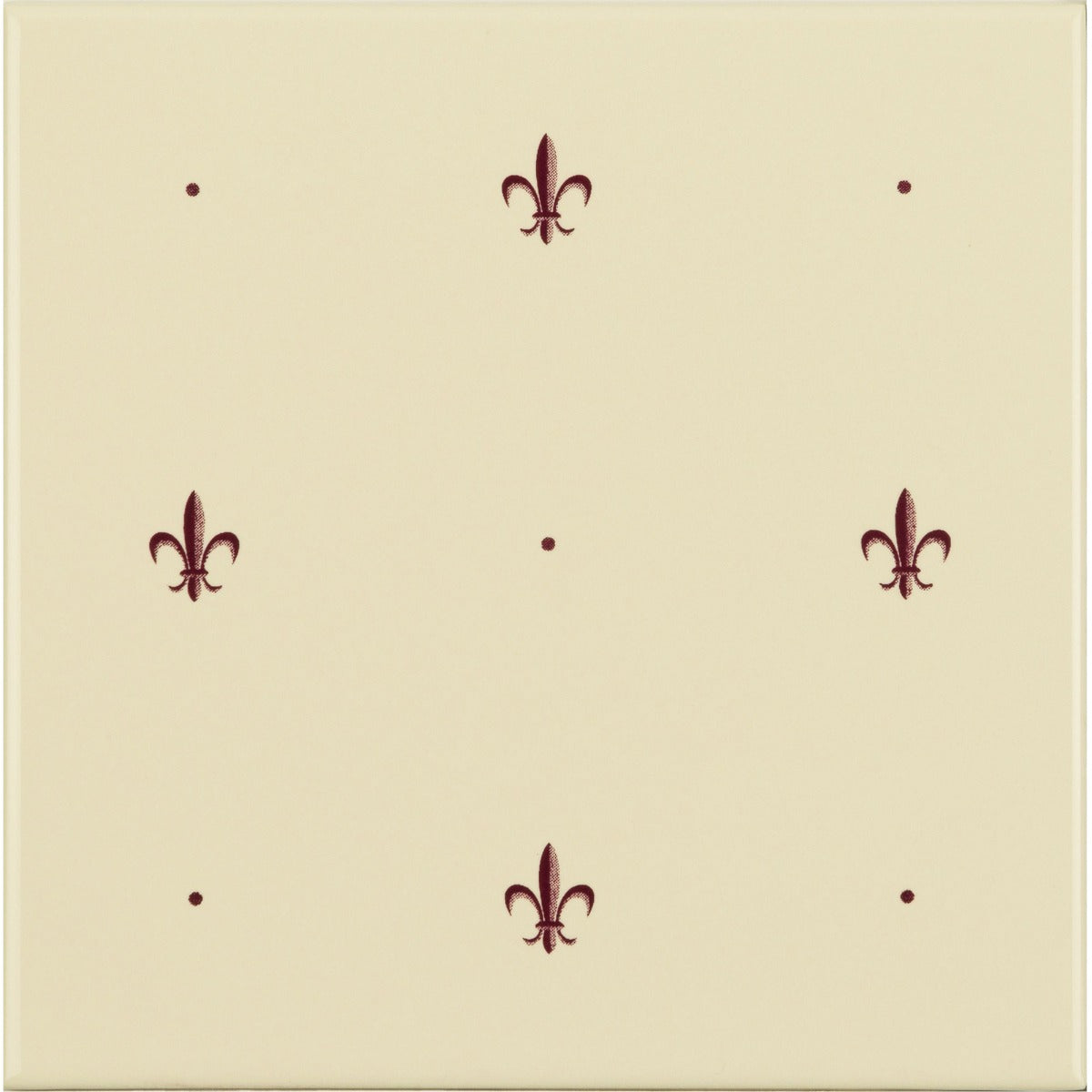 Original Style Fleur de Lis Burgundy on County White (tile 1)