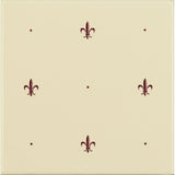 Original Style Fleur de Lis Burgundy on County White (tile 1)