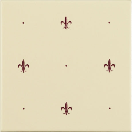Original Style Fleur de Lis Burgundy on County White (tile 1)
