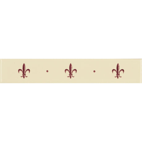 Original Style Fleur de Lis Burgundy on County White Border