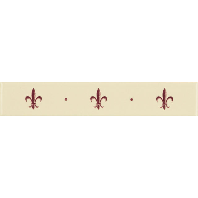 Original Style Fleur de Lis Burgundy on County White Border