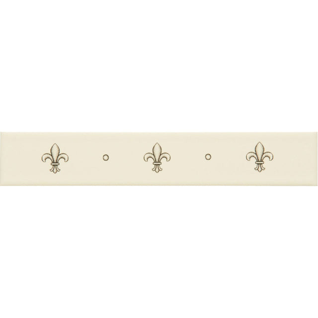 Original Style Fleur de Lis Charcoal Grey on County White Border