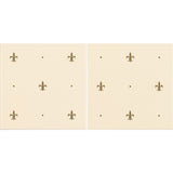 Original Style Fleur de Lis Gold on County White 2-tile Set