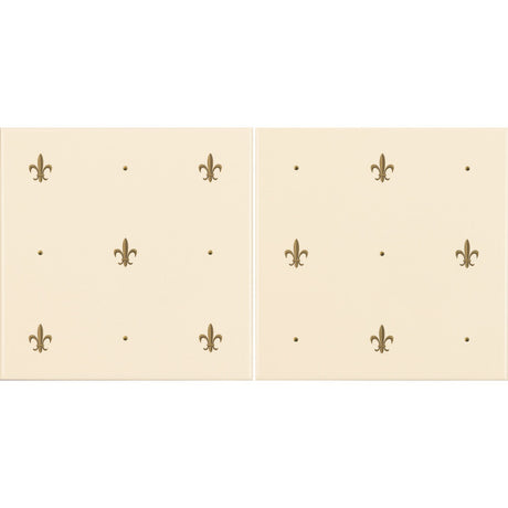 Original Style Fleur de Lis Gold on County White 2-tile Set