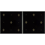 Original Style Fleur de Lis Gold on Jet Black 2-tile Set