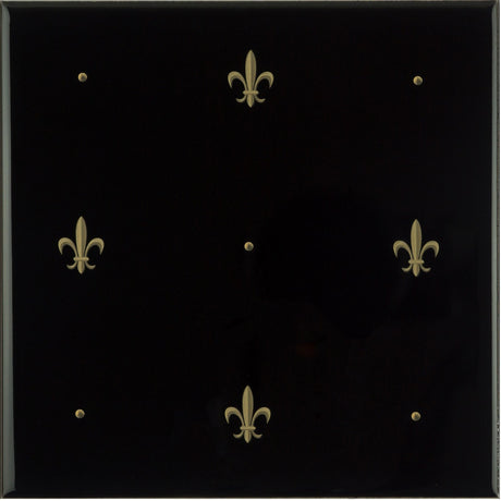 Original Style Fleur de Lis Gold on Jet Black (tile 2)