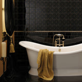 Original Style Fleur de Lis Gold on Jet Black tiles