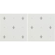 Original Style Fleur de Lis Platinum on Brilliant White 2-tile Set