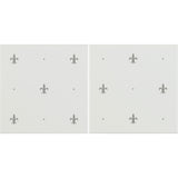 Original Style Fleur de Lis Platinum on Brilliant White 2-tile Set