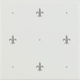 Original Style Fleur de Lis Platinum on Brilliant White (tile 2)