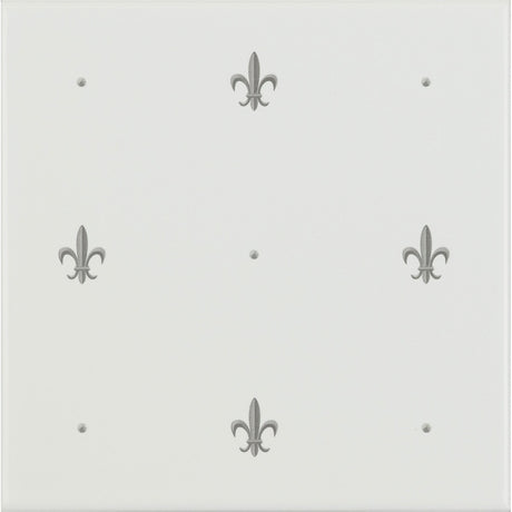 Original Style Fleur de Lis Platinum on Brilliant White (tile 2)