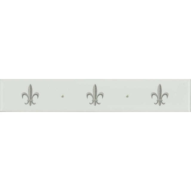 Original Style Fleur de Lis Platinum on Brilliant White Border