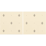 Original Style Fleur de Lis Platinum on County White 2-tile Set