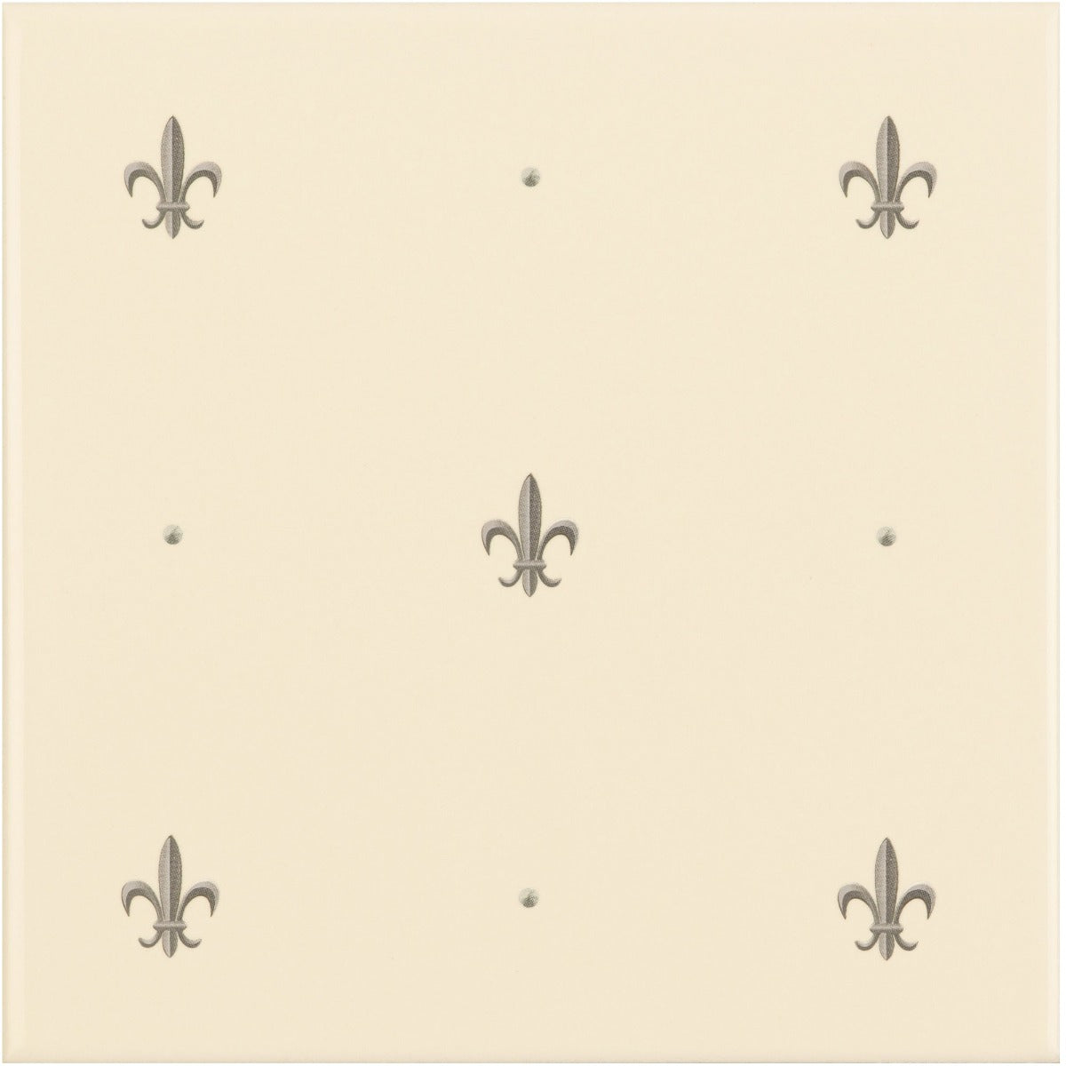 Original Style Fleur de Lis Platinum on County White (tile 1)