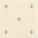 Original Style Fleur de Lis Platinum on County White (tile 1)