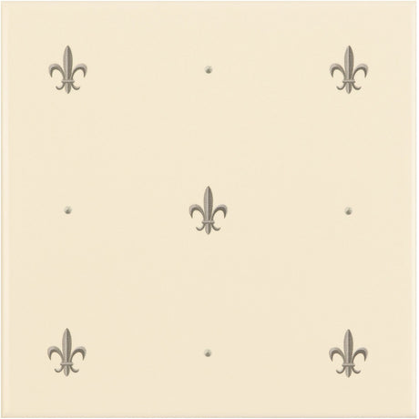 Original Style Fleur de Lis Platinum on County White (tile 1)