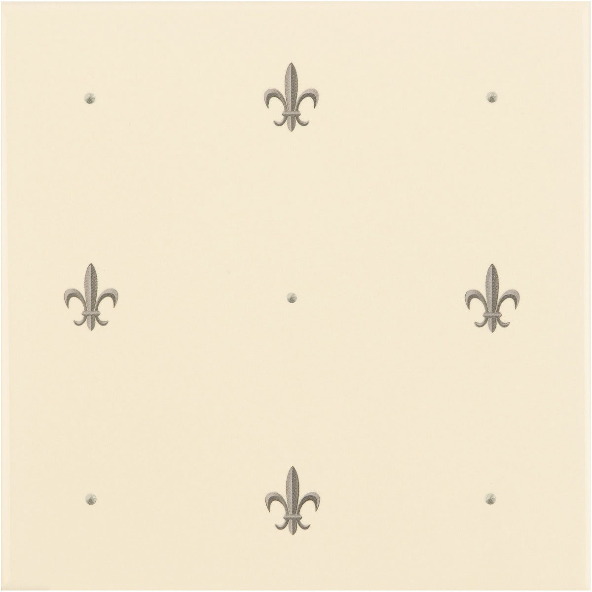 Original Style Fleur de Lis Platinum on County White (tile 2)