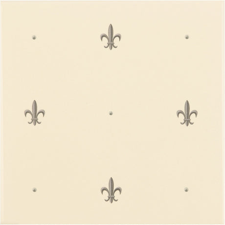 Original Style Fleur de Lis Platinum on County White (tile 2)
