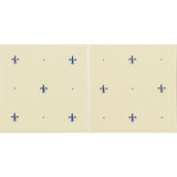 Original Style Fleur de Lis Royal Blue on County White 2-tile Set
