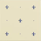 Original Style Fleur de Lis Royal Blue on County White (tile 1)