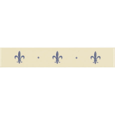 Original Style Fleur de Lis Royal Blue on County White Border